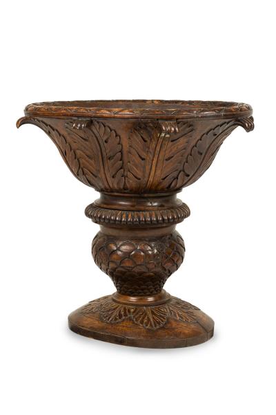 Monumental Continental Carved Wood Jardiniere
