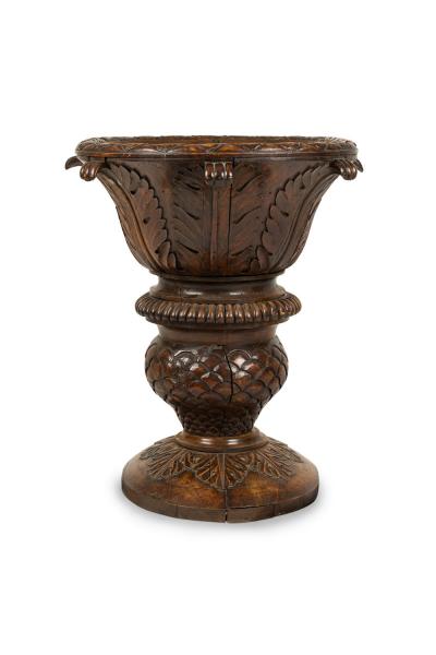 Monumental Continental Carved Wood Jardiniere