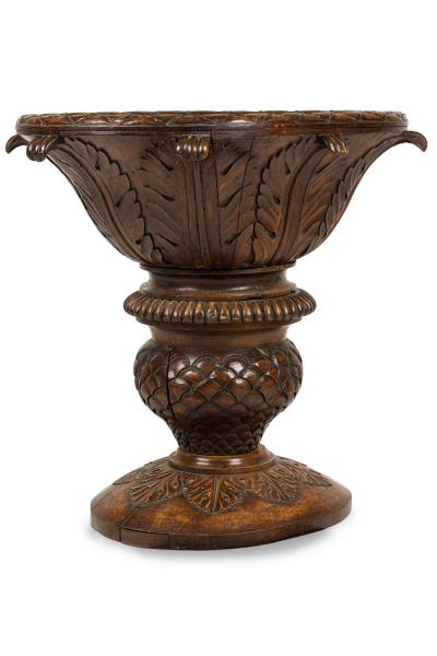 Monumental Continental Carved Wood Jardiniere