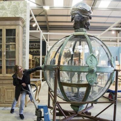 Monumental Copper Sixteen Light Globe Lantern