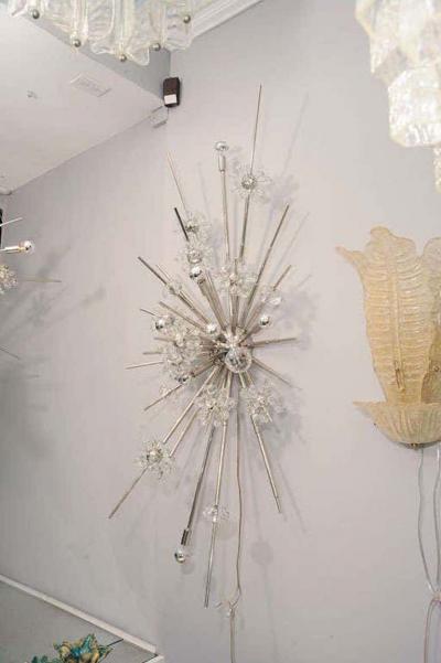 Monumental Crystal Starburst Sconce