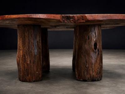Monumental Den ncia Table Crafted from Reclaimed Brazilian Wood Lot 764A