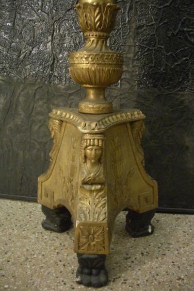 Monumental Early 19th Century Neoclassical Giltwood Seven light Torchere