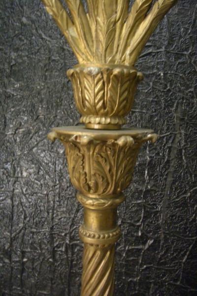 Monumental Early 19th Century Neoclassical Giltwood Seven light Torchere