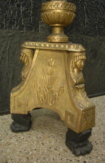 Monumental Early 19th Century Neoclassical Giltwood Seven light Torchere