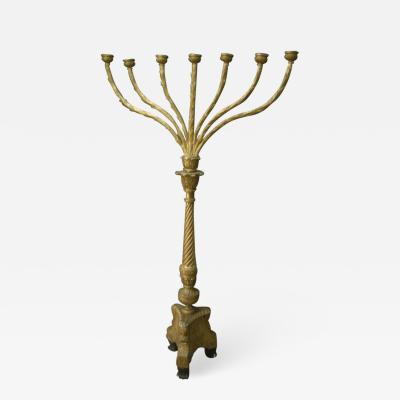 Monumental Early 19th Century Neoclassical Giltwood Seven light Torchere