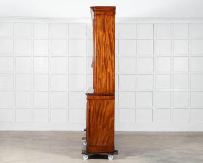 Monumental Early 19thC English Mahogany Glazed Library Bookcase