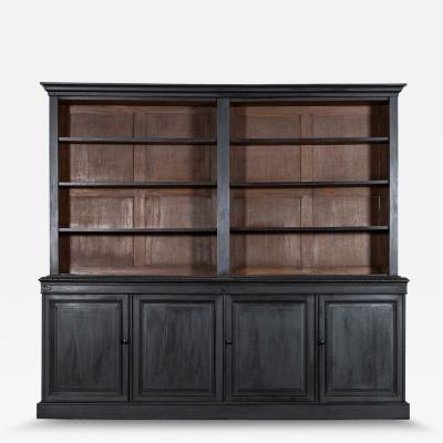 Monumental Ebonised 19thC English Oak Library Bookcase