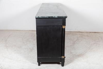 Monumental Ebonised French Empire Revival Marble Sideboard