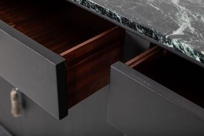 Monumental Ebonised French Empire Revival Marble Sideboard