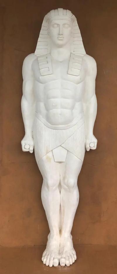 Monumental Egyptian Revival Plaster on Fiberglass Sculptures