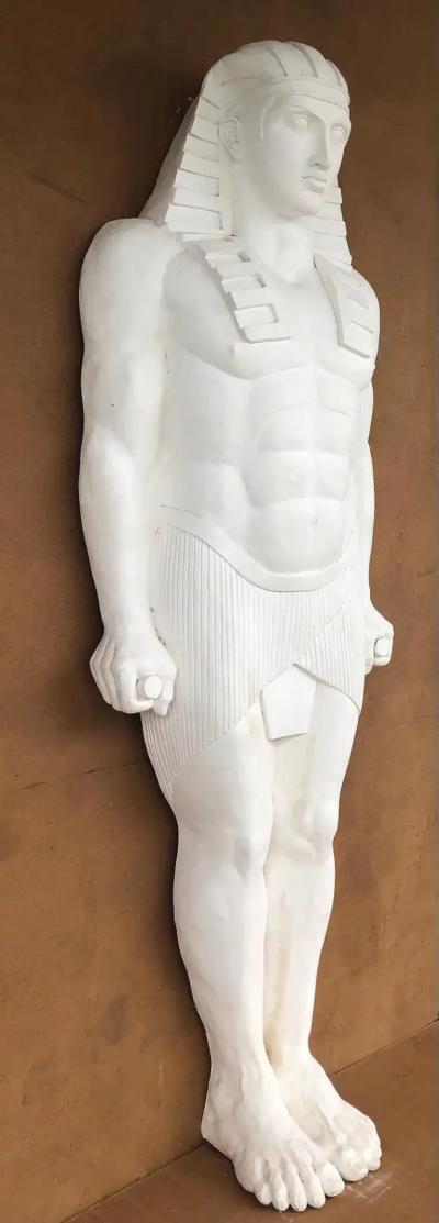 Monumental Egyptian Revival Plaster on Fiberglass Sculptures