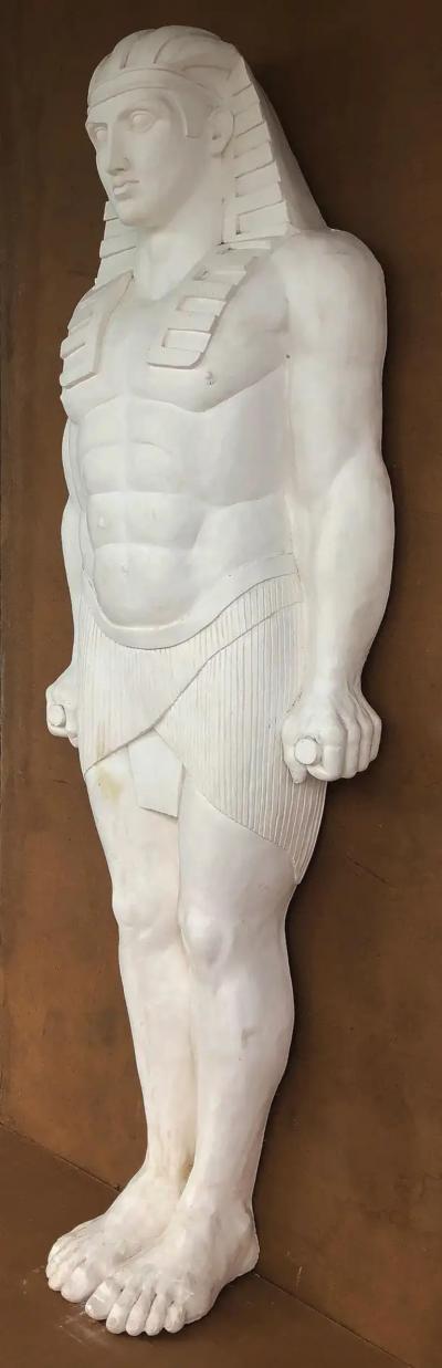 Monumental Egyptian Revival Plaster on Fiberglass Sculptures