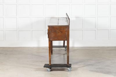 Monumental English 19thC Oak Vernacular Dresser Base