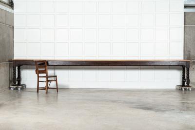 Monumental English 19thC Pine Convent Refectory Table