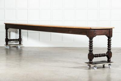Monumental English 19thC Pine Convent Refectory Table