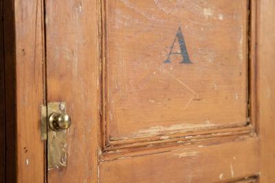 Monumental English 19thC Pine Estate Deed Cabinet
