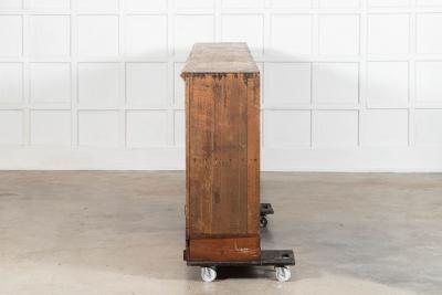 Monumental English 19thC Pine Estate Deed Cabinet