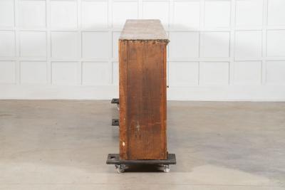 Monumental English 19thC Pine Estate Deed Cabinet