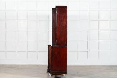 Monumental English Early 19thC Astral Arch Glazed Mahogany Breakfront Bookcase