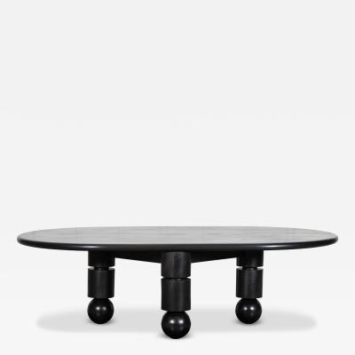 Monumental English Ebonised Brutalist Elm Dining Table