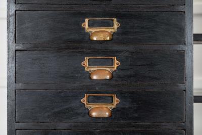 Monumental English Ebonised Oak Shop Display Cabinet