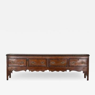 Monumental English Georgian Vernacular Oak Dresser Base