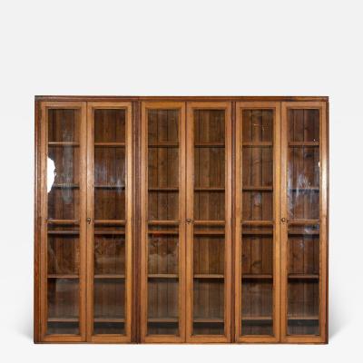 Monumental English Oak Glazed Haberdashery Cabinet