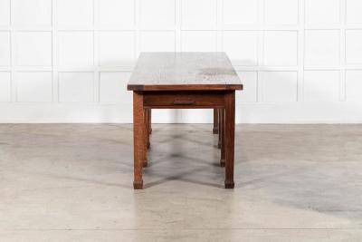 Monumental English Oak Library Table Desk