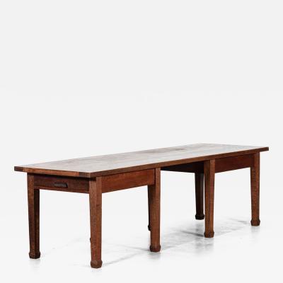 Monumental English Oak Library Table Desk