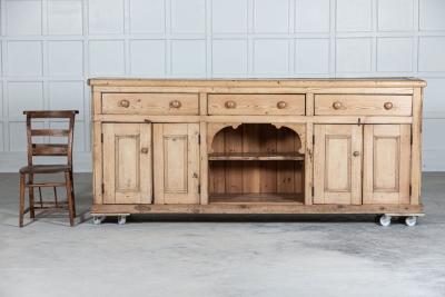 Monumental Estate Made 19thC English Dresser Base