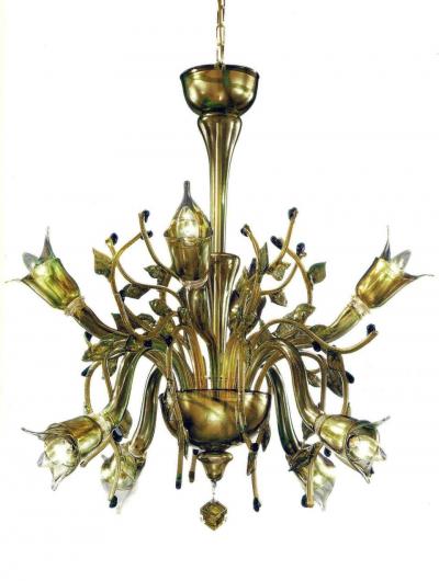 Monumental Four Elements Venetian Glass Chandelier Earth Water Air and Fire 