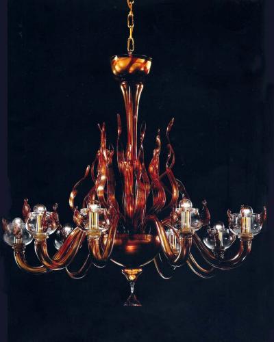 Monumental Four Elements Venetian Glass Chandelier Earth Water Air and Fire 