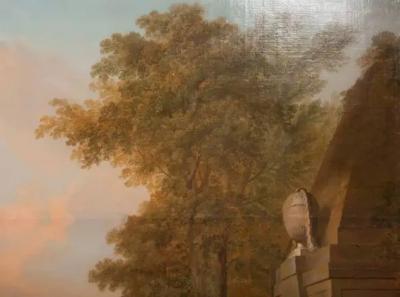 Monumental Framed Oil on Canvas Pastural Landscape