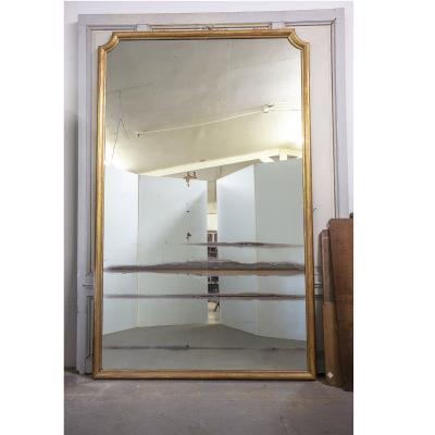 Monumental French 19th Century Louis XVI Gold Gilt Mirror