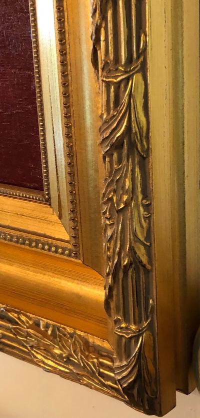 Monumental French Oil on Canvas 19th 20th Century Lovers in the Field