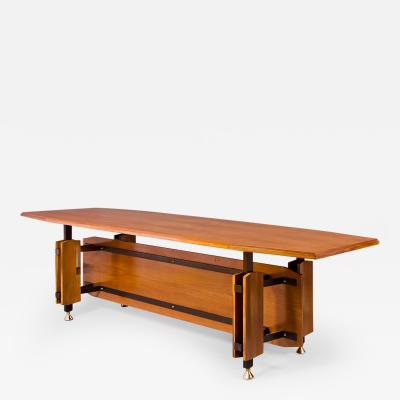 Monumental Fruitwood Dining Table Italy 1950s