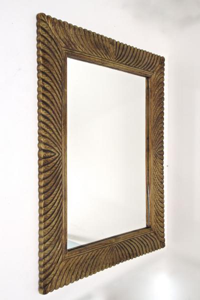 Monumental Gilt Mid Century Wall Mirror Handcarved Italy circa 1940 50