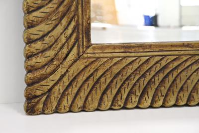 Monumental Gilt Mid Century Wall Mirror Handcarved Italy circa 1940 50
