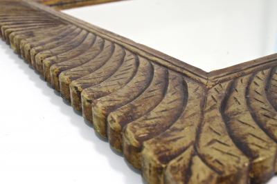 Monumental Gilt Mid Century Wall Mirror Handcarved Italy circa 1940 50