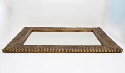 Monumental Gilt Mid Century Wall Mirror Handcarved Italy circa 1940 50