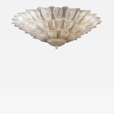Monumental Gold Leaves Murano Glass Ceiling Light or Flush Mount