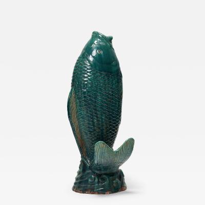 Monumental Green Glazed Koi