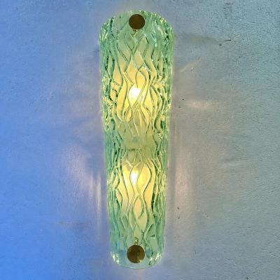 Monumental Green Murano Glass Wall Sconces From Italy Set of Four