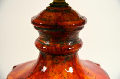 Monumental Hollywood Regency Glazed Ceramic Lamp
