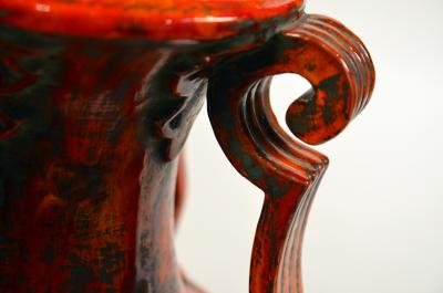 Monumental Hollywood Regency Glazed Ceramic Lamp