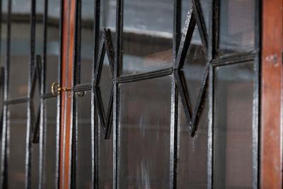Monumental Irish Georgian Ebonised Mahogany Astral Glazed Breakfront Bookcase