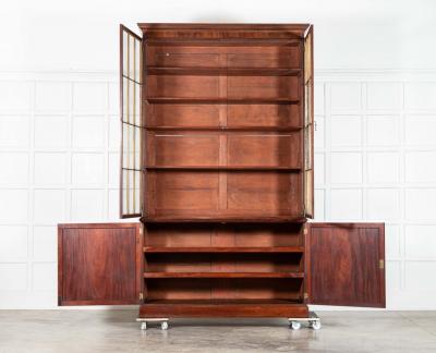 Monumental Irish Georgian Mahogany Glazed Bookcase
