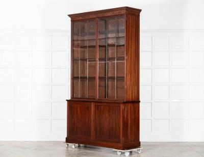Monumental Irish Georgian Mahogany Glazed Bookcase