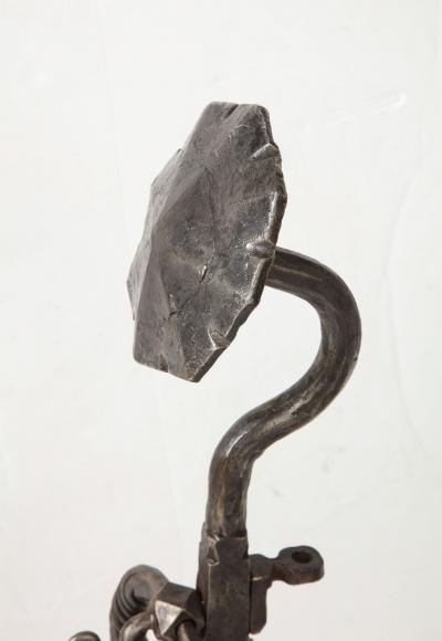Monumental Iron Scroll Andirons